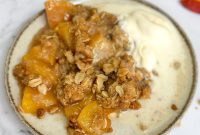 Brown Butter Peach Crisp Recipe — Warm Summer Dessert