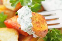 Crispy Oven-Roasted Potatoes with Creamy Herb Dipping Sauce
