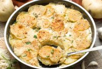 HexClad Skillet Au Gratin Potatoes with Creamy Cottage Cheese