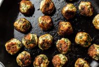 Chicken and Spinach Meatballs with Lemon-Garlic Sauce