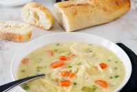 Creamy Chicken Noodle Soup with Garden Vegetables