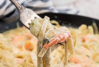 Garlic Shrimp Alfredo Bake with Creamy Parmesan Sauce