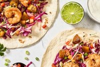 Spicy Shrimp Tacos with Caramelized Sweet Plantains