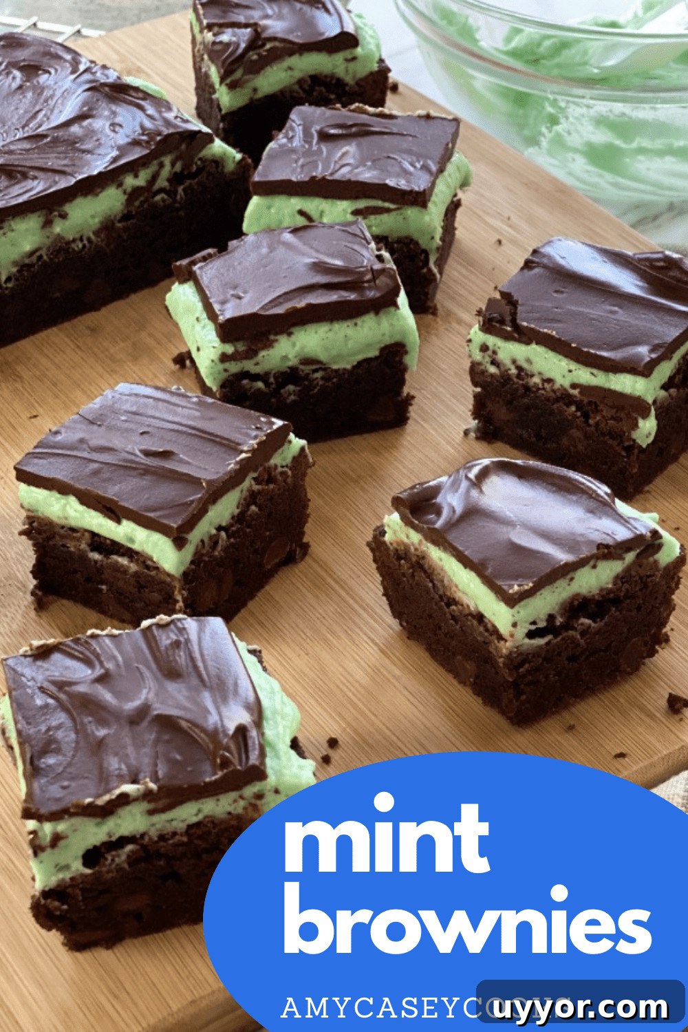 Decadent Fudgy Mint Brownies Recipe 6 fudge brownies with minty buttercream and chocolate ganache layers