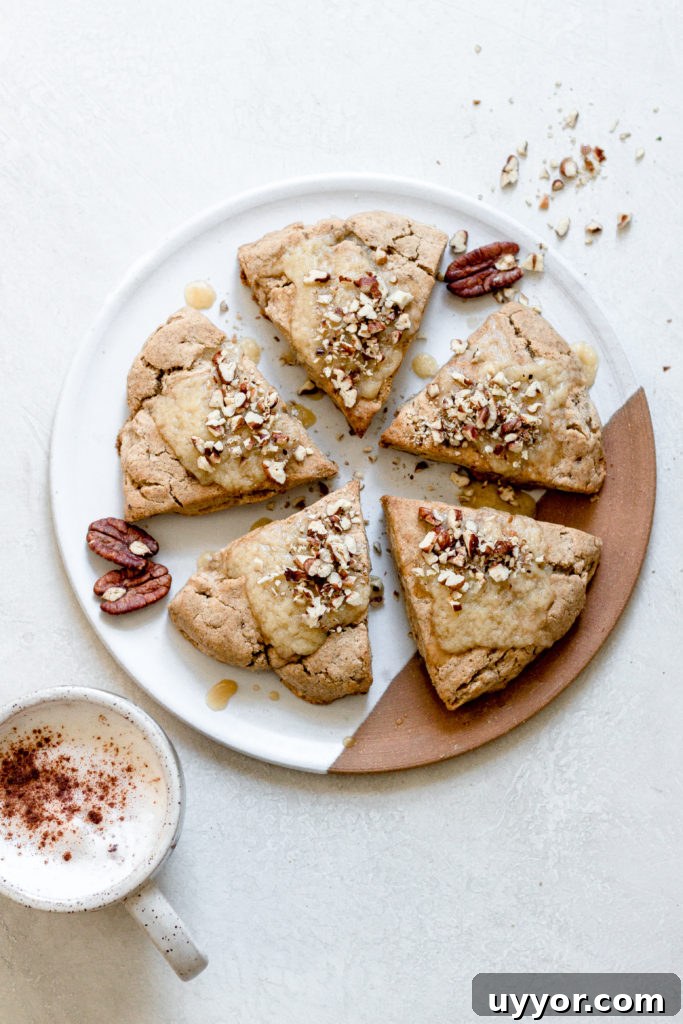 Whole Wheat Maple Pecan Scones with Maple Icing