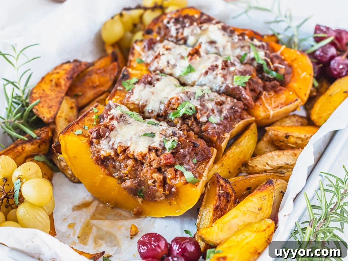 25 Cozy Apple Recipes That Capture Fall Flavors 27 stuffed butternut squash with roasted potatoes and grapes