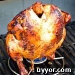 Grilled Beer Can Chicken on the grill