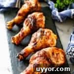 Taco Seasoned Grilled Chicken Drumsticks on slate tray