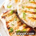 Grilled Ranch Pork Chops on plate