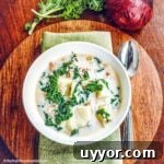 Zuppa Toscana in bowl.