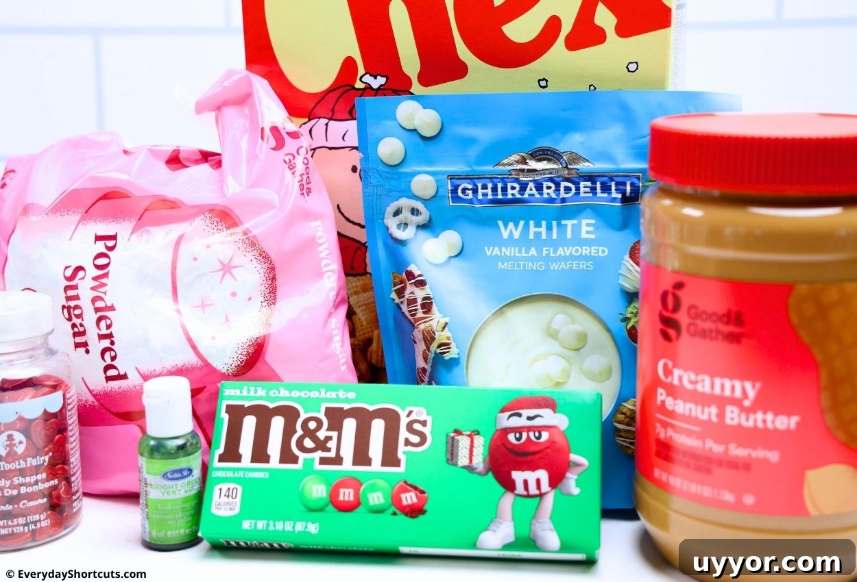 Grinch Puppy Chow Holiday Snack Mix Recipe 4 Grinch Puppy Chow Ingredients