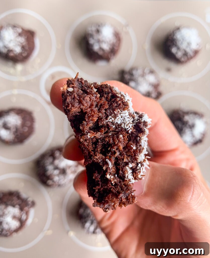 Fudgy, chewy coconut macaroons made with dark chocolate!