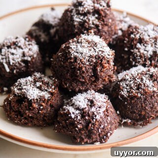 Fudgy, chewy coconut macaroons made with dark chocolate!