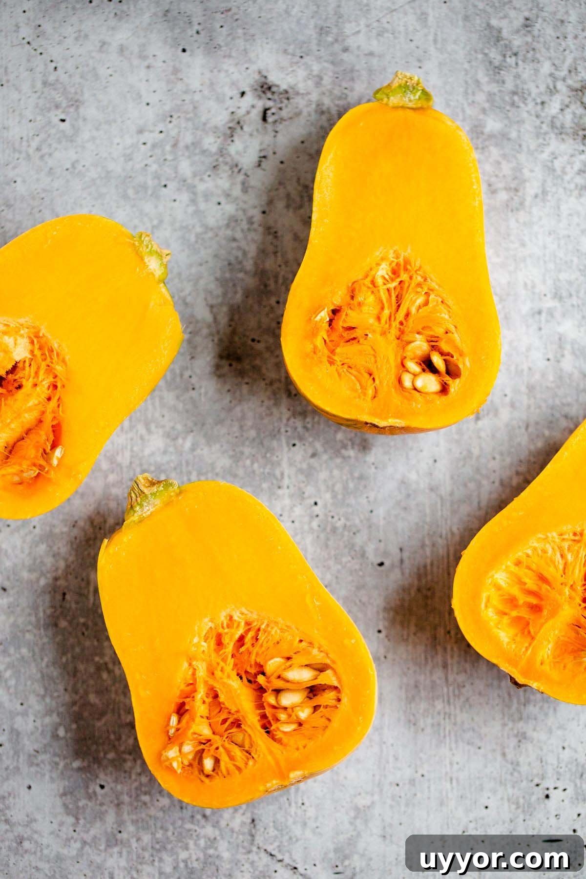 Crispy Roasted Honeynut Squash Seeds Recipe 11 Sliced honeynut squash.