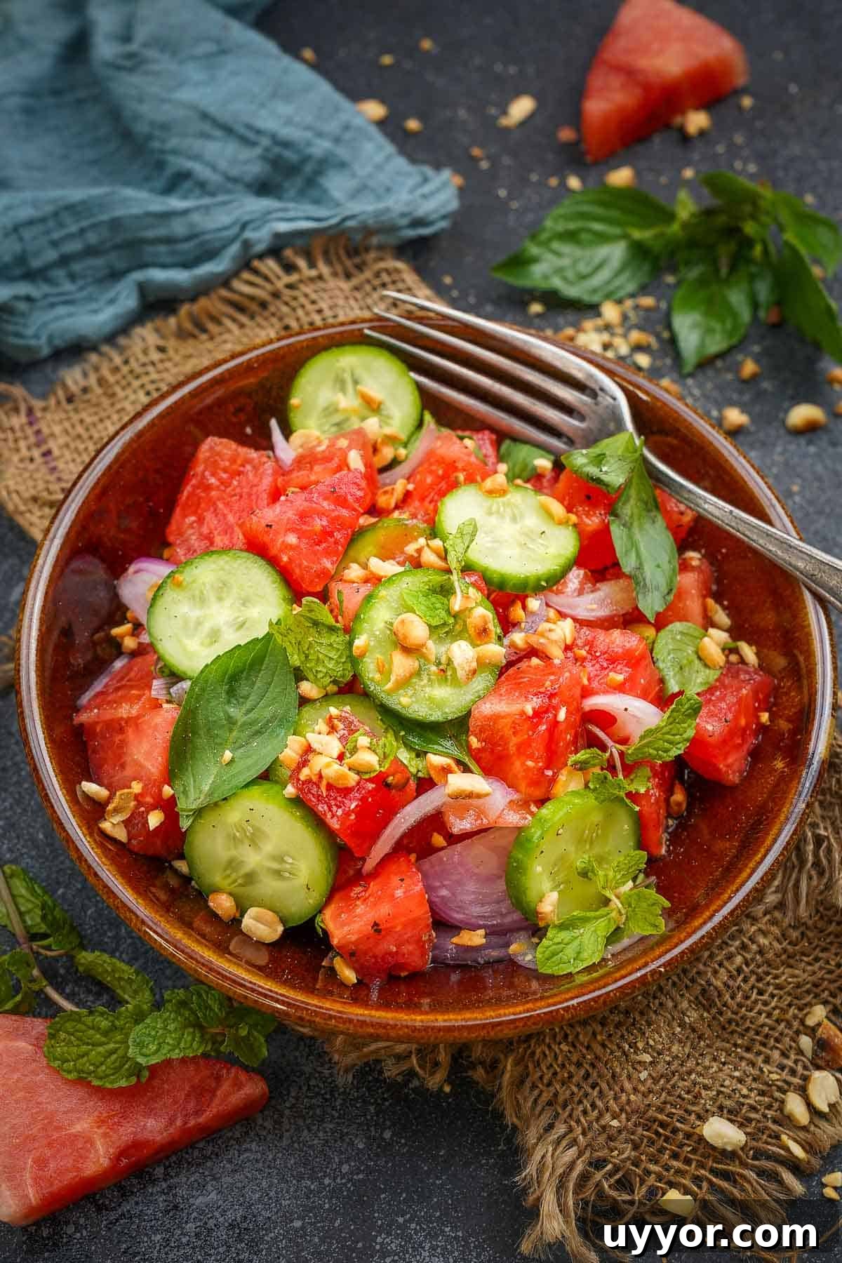 Authentic Thai Watermelon Salad Recipe for Summer Flavor 2 Thai Watermelon Salad served in a bowl.