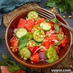Authentic Thai Watermelon Salad Recipe for Summer Flavor 11 Thai Watermelon Salad served in a bowl.