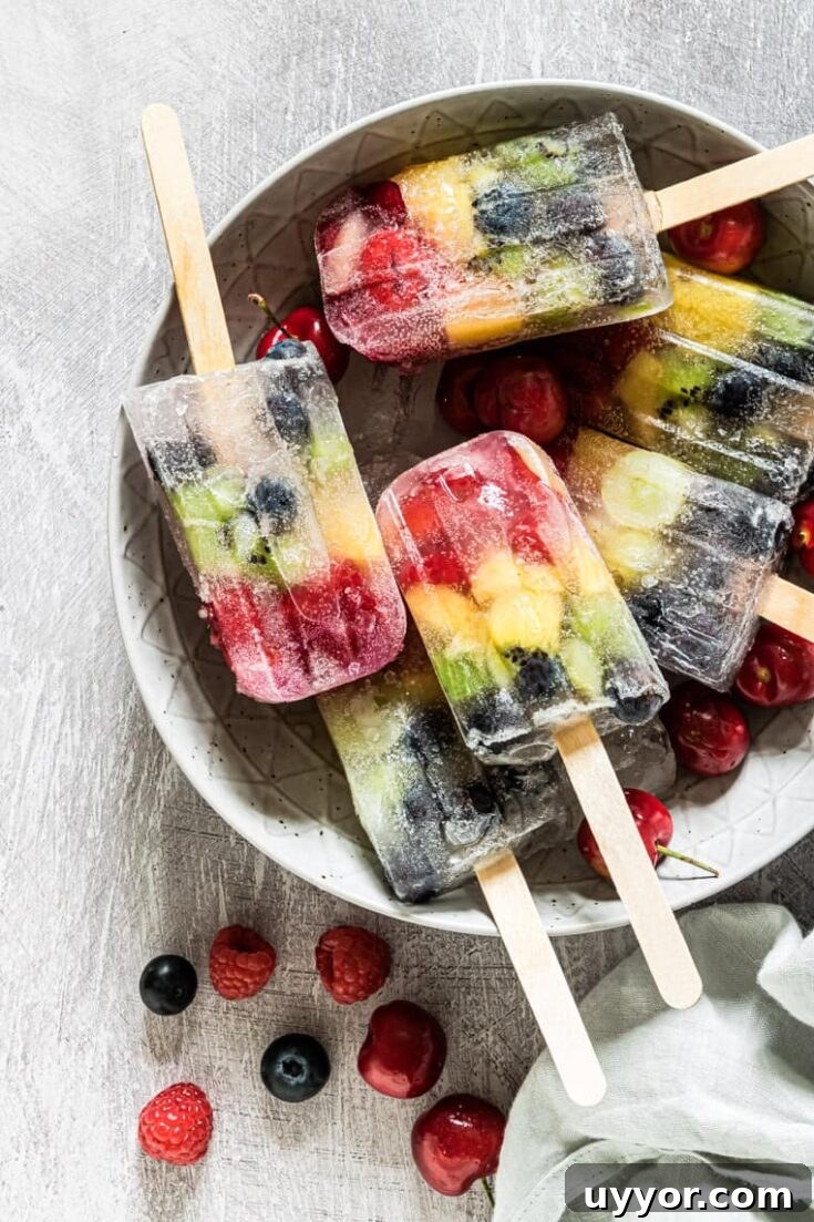 rainbow popsicles in a bowl