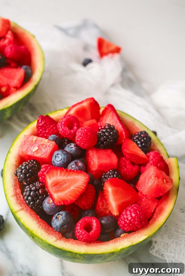 watermelon fruit bowl close up