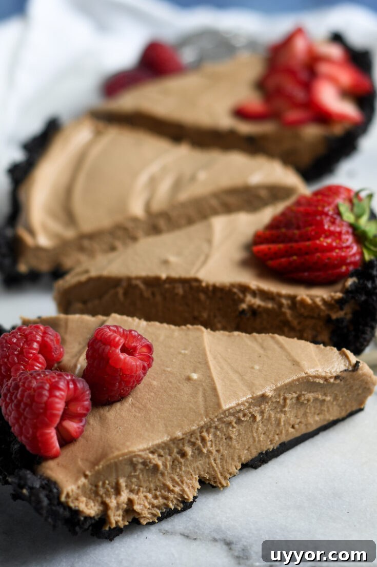 no bake Nutella Oreo cheesecake slices