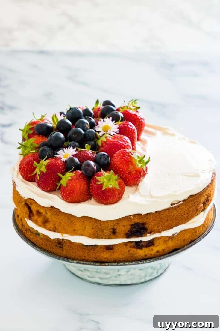 strawberry blueberry cake