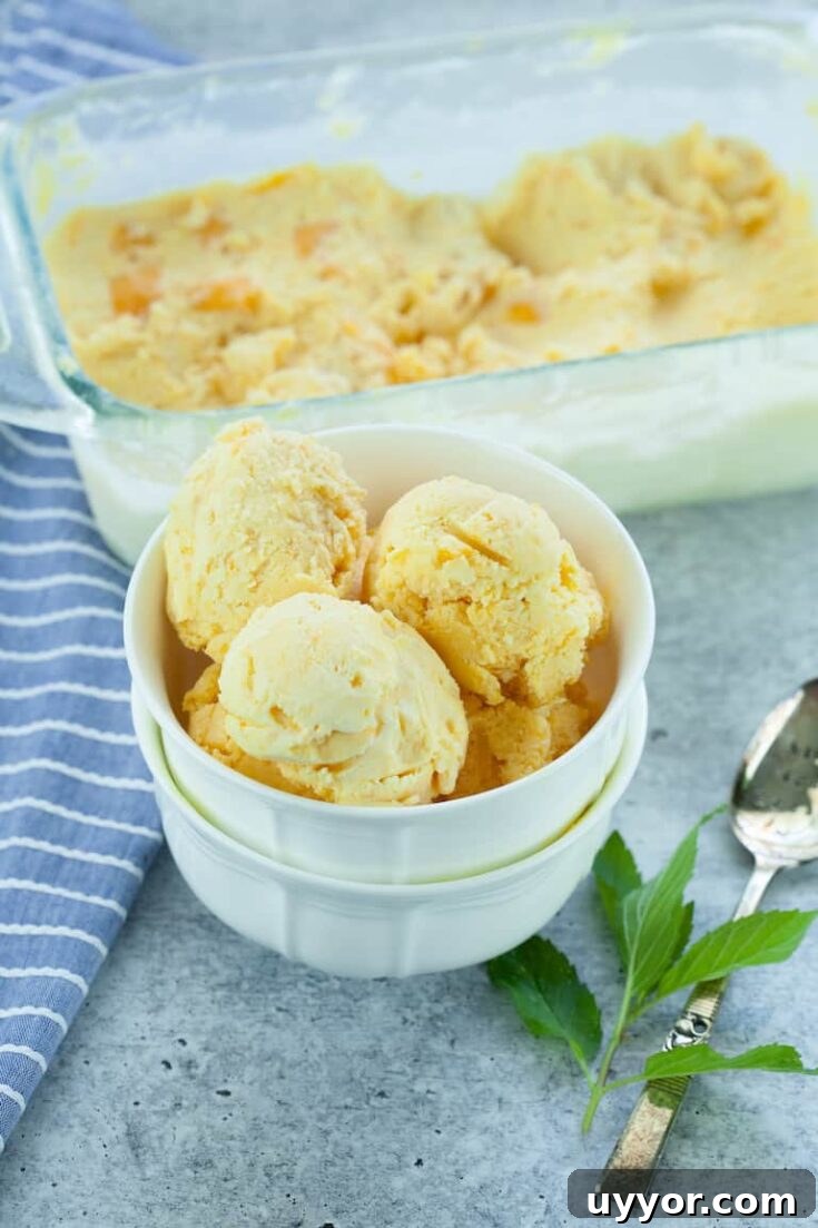 bowl of mango ice cream