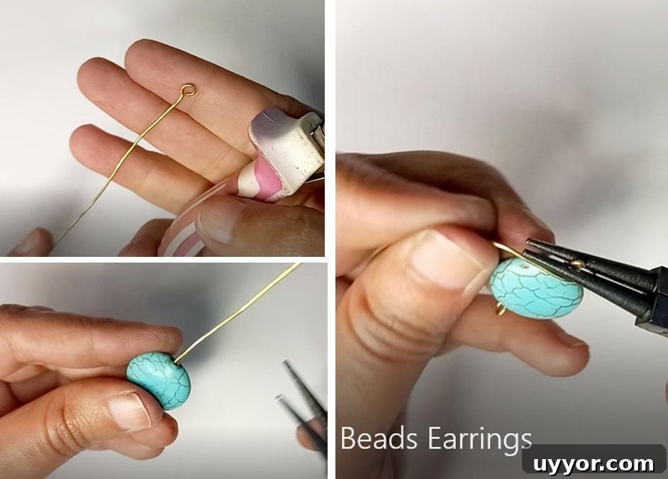 Handmade Wire-Wrapped Spiral Bead Earrings Tutorial 7 Preparing second bead