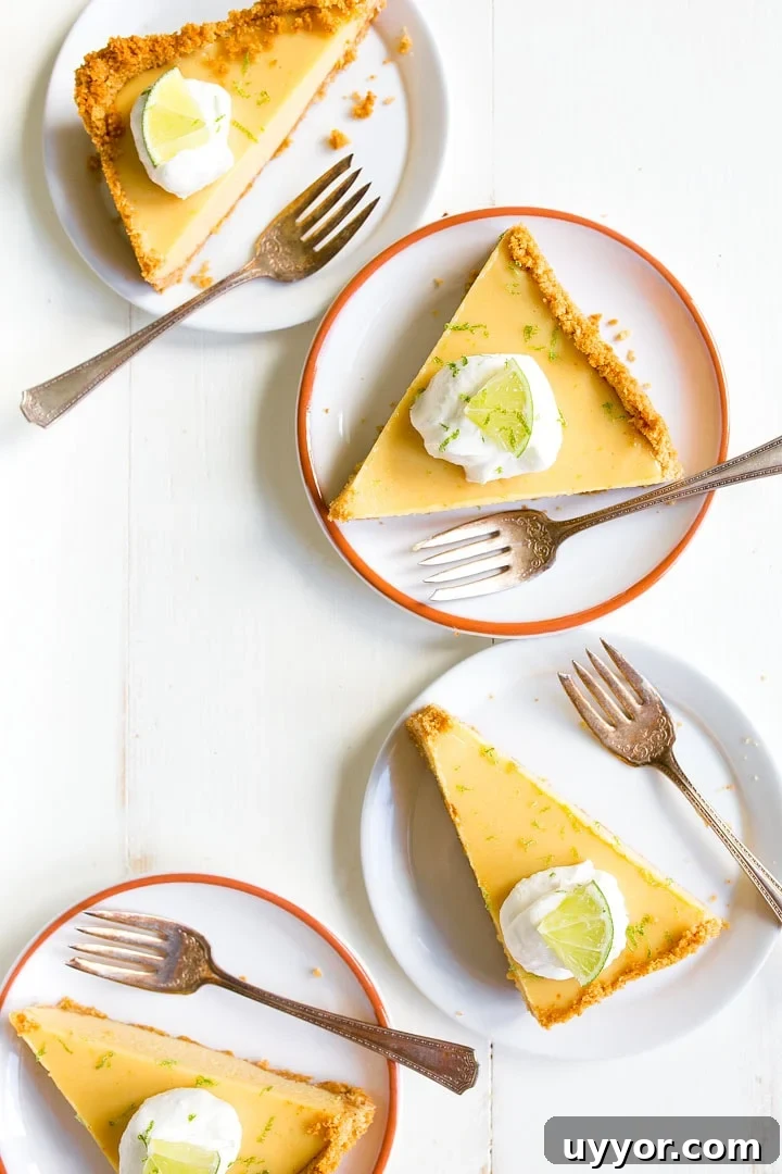 Key Lime Pie Recipe: Small batch key lime pie recipe made in a bread loaf pan to make 5 slices of pie for two.