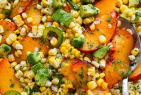 Summer Sweet Corn and Peach Salad with Honey-Lime Dressing