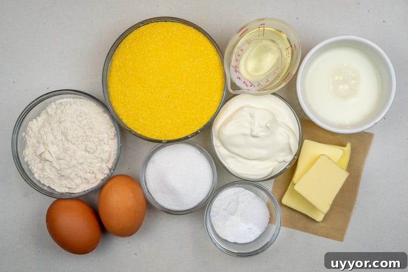Southern Skillet Cornbread Recipe Without Buttermilk 3 Ingredients for this recipe
