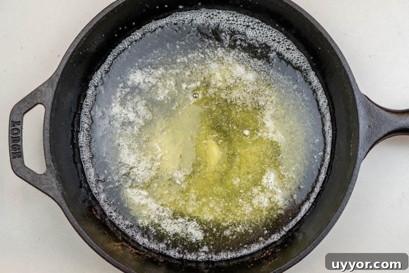 Southern Skillet Cornbread Recipe Without Buttermilk 5 Adding the butter to the oil