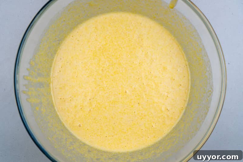 Southern Skillet Cornbread Recipe Without Buttermilk 6 Mixing the batter