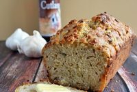 Garlic Beer Bread with Blue Cheese Crumble