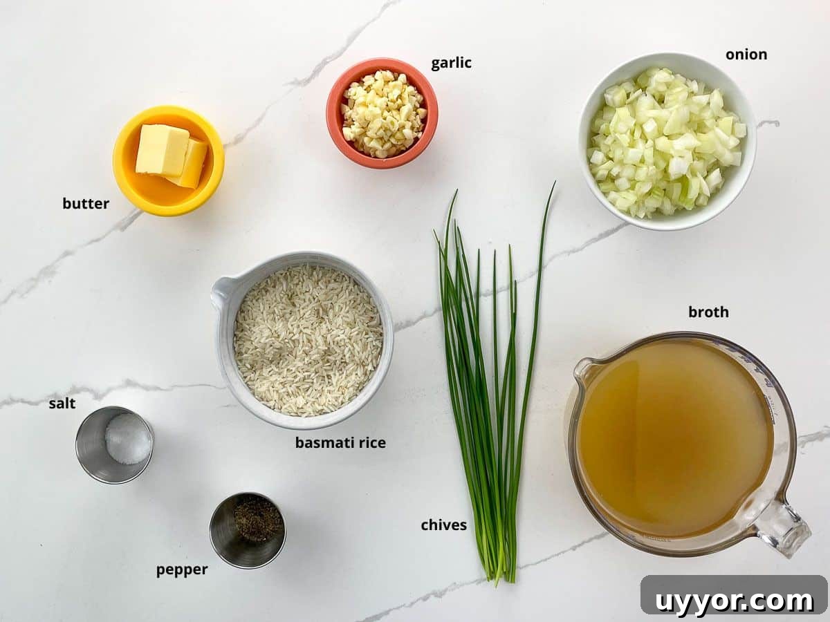 Fragrant Basmati Rice Pilaf with Toasted Almonds and Herbs 3 ingredients in bowls
