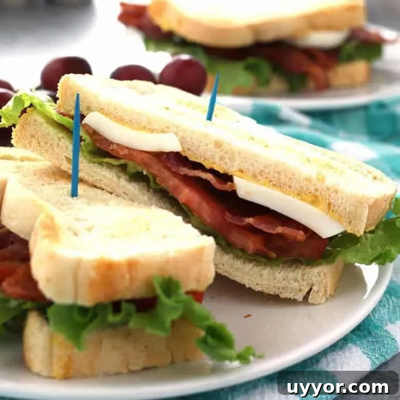 Deviled egg BLT sandwich plated