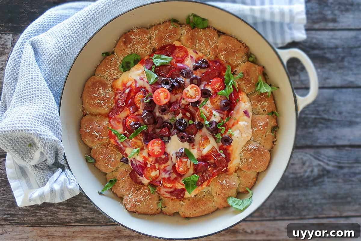 44 Gluten-Free Appetizers for Entertaining: 2026 Party Recipes 29 overview of baked pizza dip with rolls in a skillet