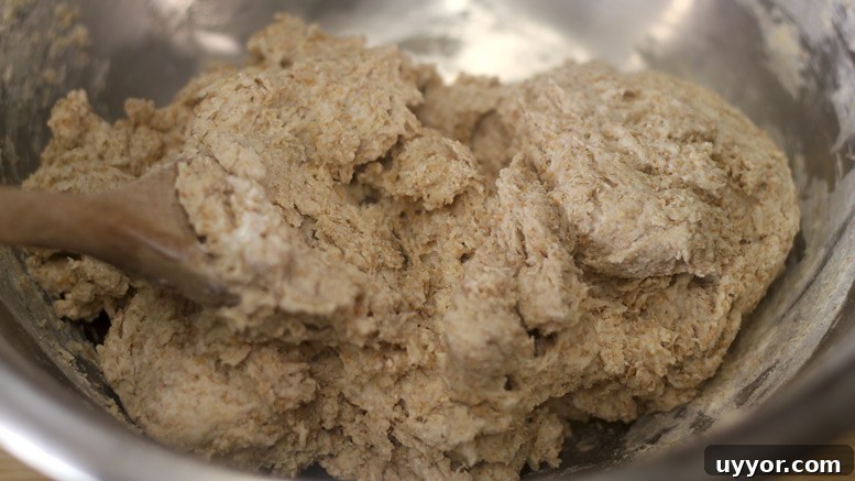 Mixing The Flour To Make The Irish Soda Bread Dough