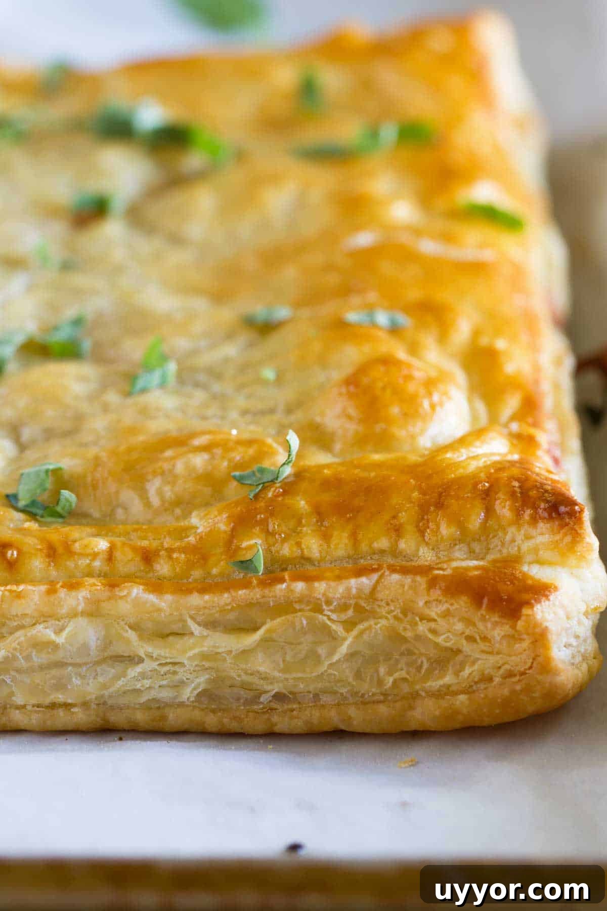 Savory Sausage and Butternut Squash Slab Pie Recipe 3 Full Sausage and Butternut Squash Slab Pie made with puff pastry.