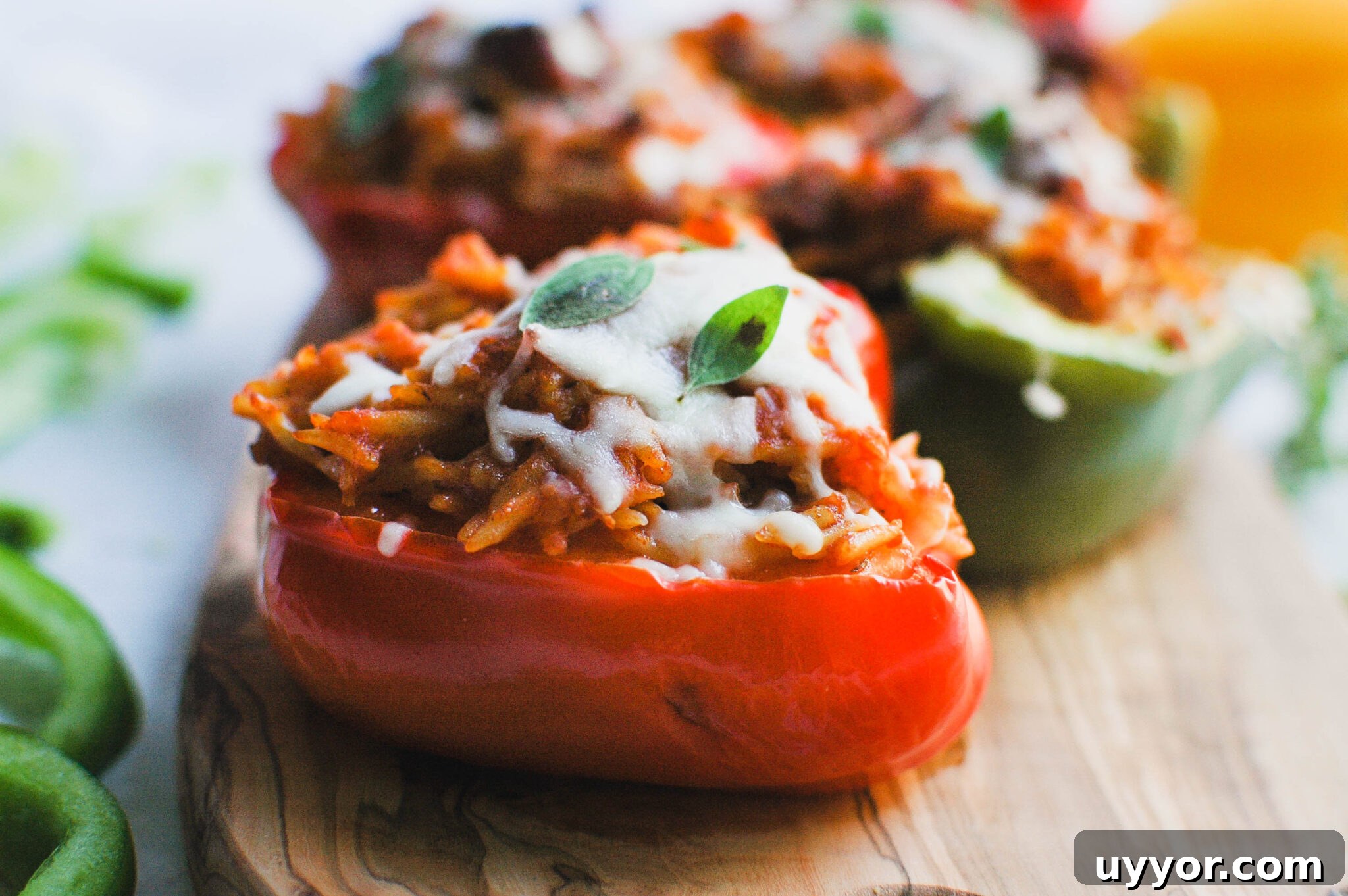 Sausage and Orzo Stuffed Peppers