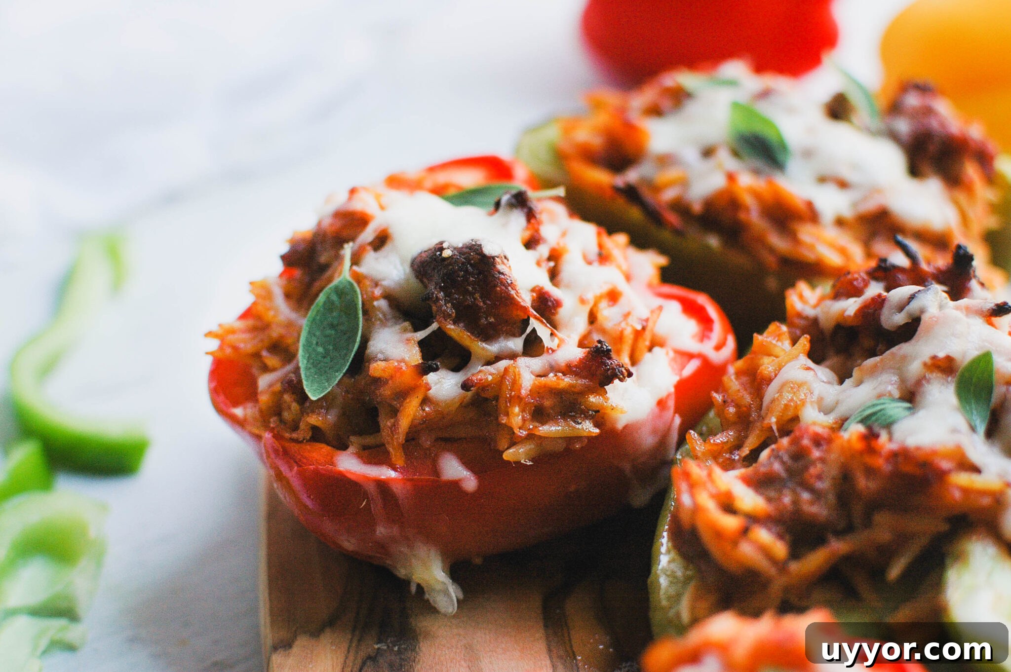 Sausage and Orzo Stuffed Peppers