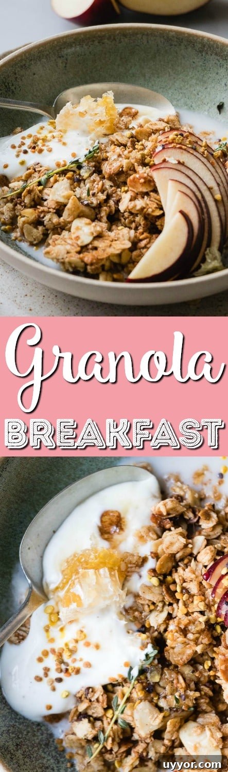 Warm Granola Breakfast Bowl is the perfect cozy start to any morning. Healthy oats, sweet, natural maple syrup and toasted almonds and coconut. These are the winter equivalent of a warm hug on a cold day.