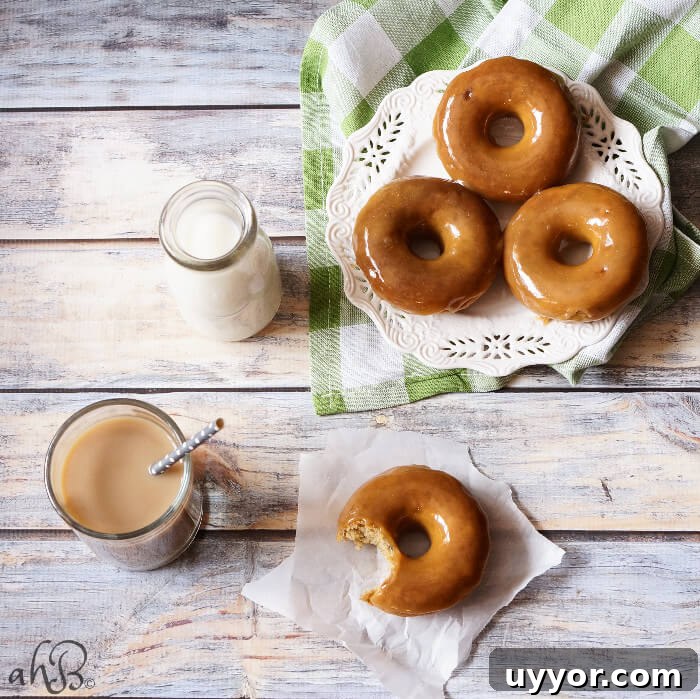 Banana Donuts with Salted Caramel Glaze