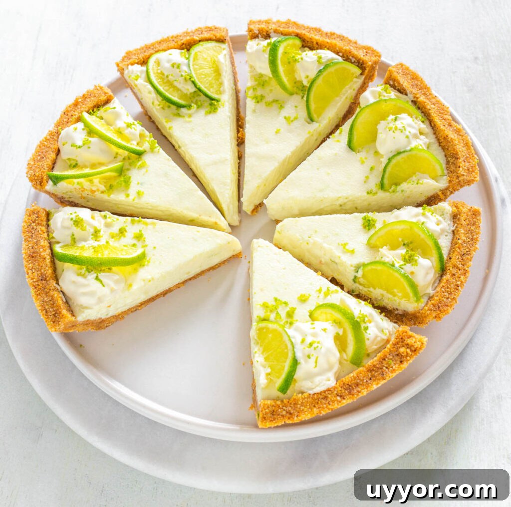keto low carb key lime on a white plate with fresh key limes