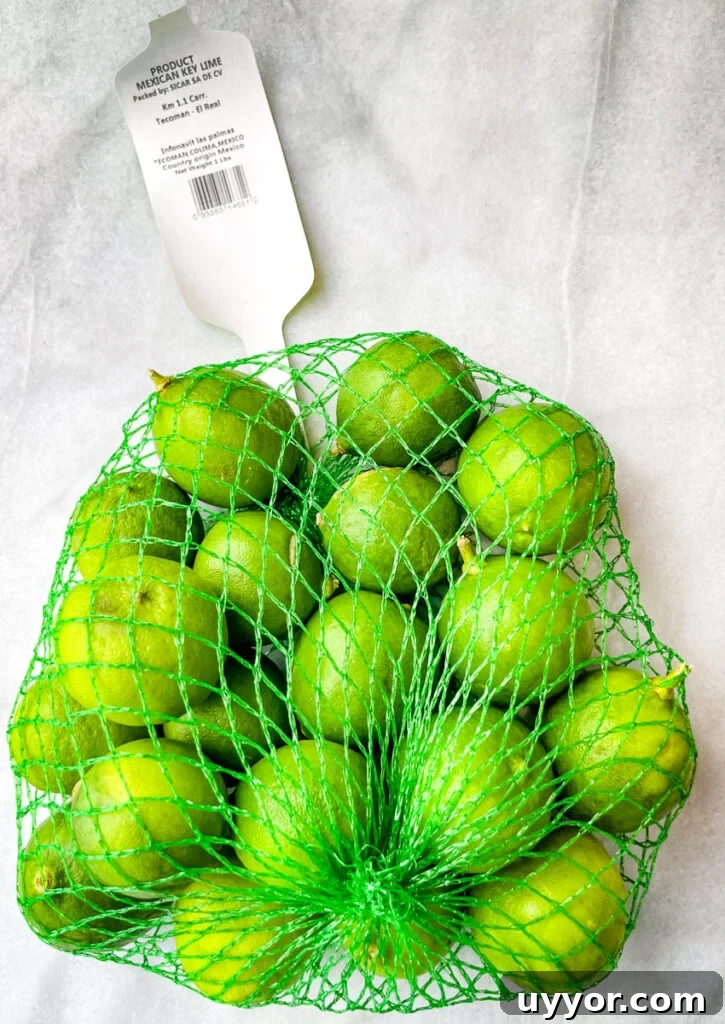fresh key limes in a bag