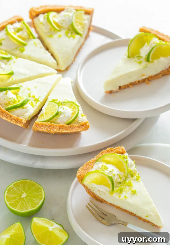 keto low carb key lime on a white plate with fresh key limes