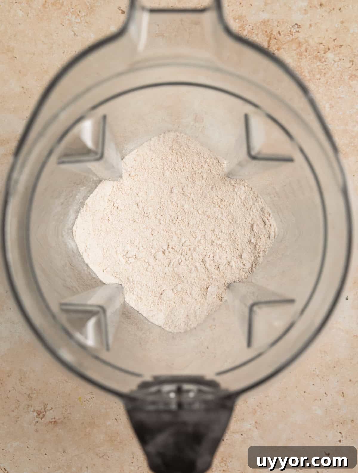 Oat flour processed in blender.
