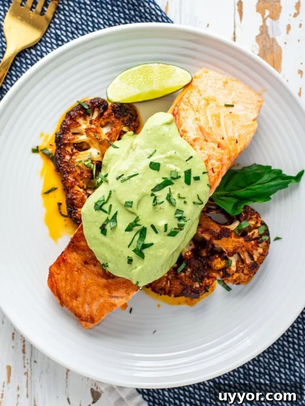 Salmon with Creamy Avocado Sauce