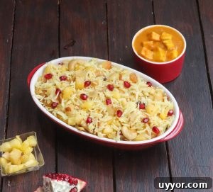 Kashmiri Pulao Recipe: Aromatic Saffron Rice with Nuts and Fruit 3 Kashmiri Pulao plated