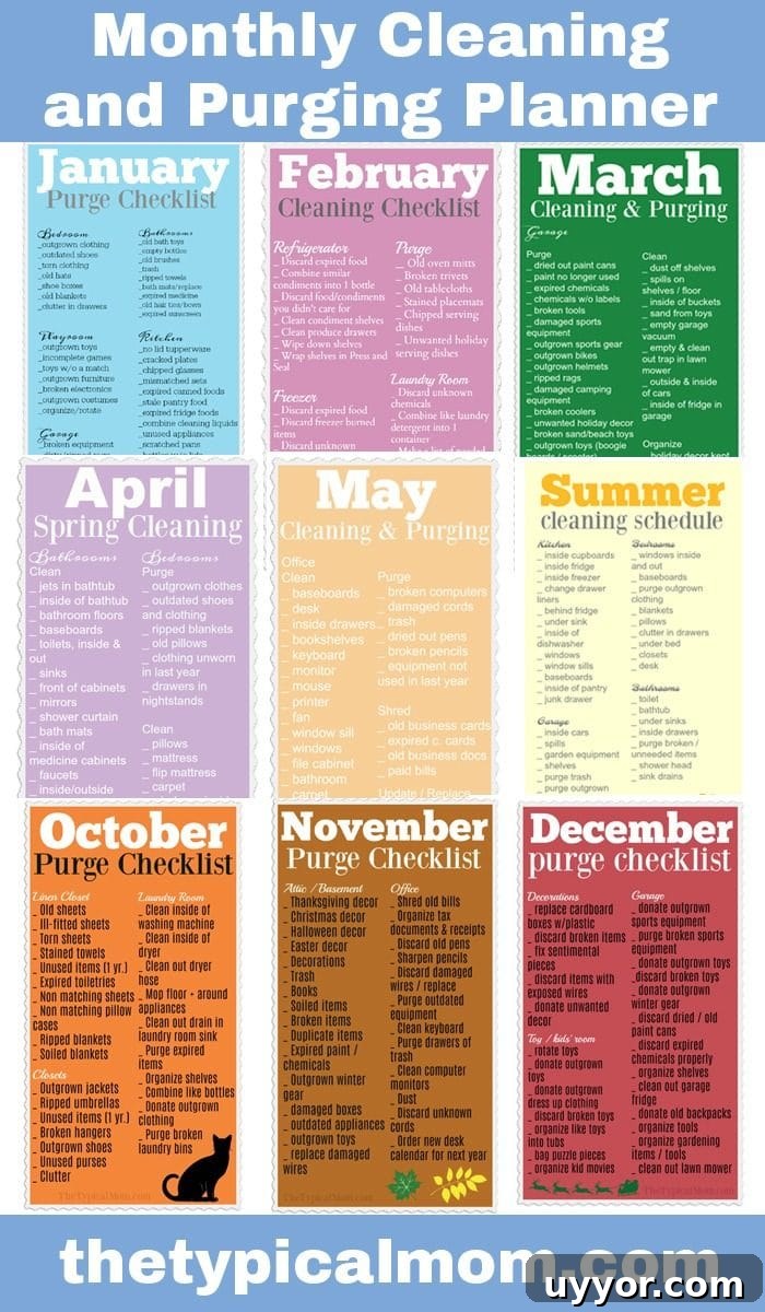 DIY Home Organization Binder: Create a Simple System for Every Room 2 Monthly Cleaning Schedule