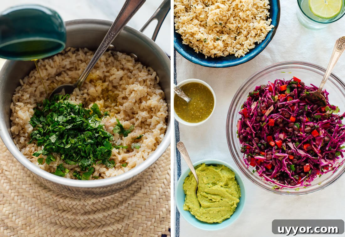 brown rice with cilantro and citrus juice