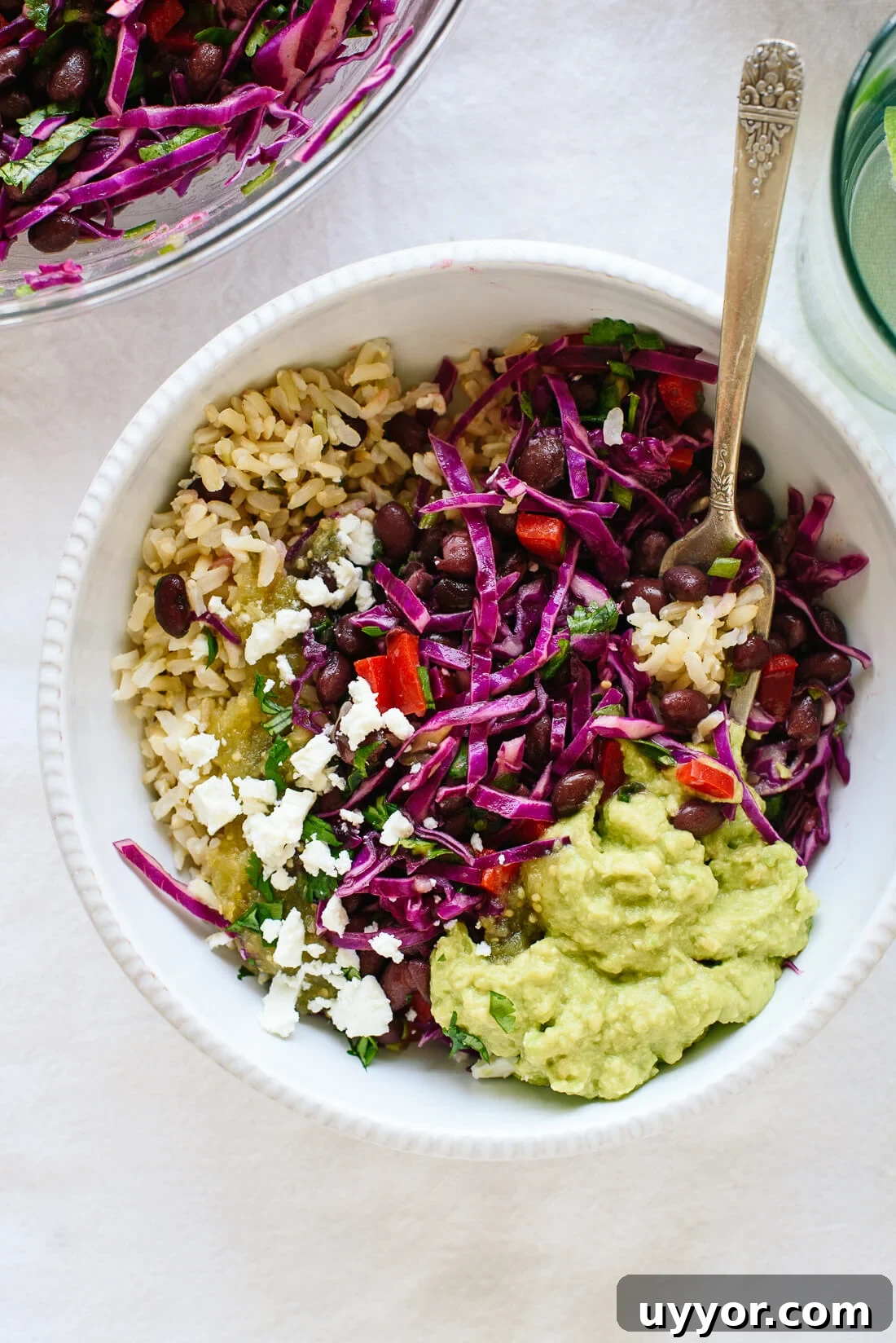 cilantro lime rice in burrito bowl